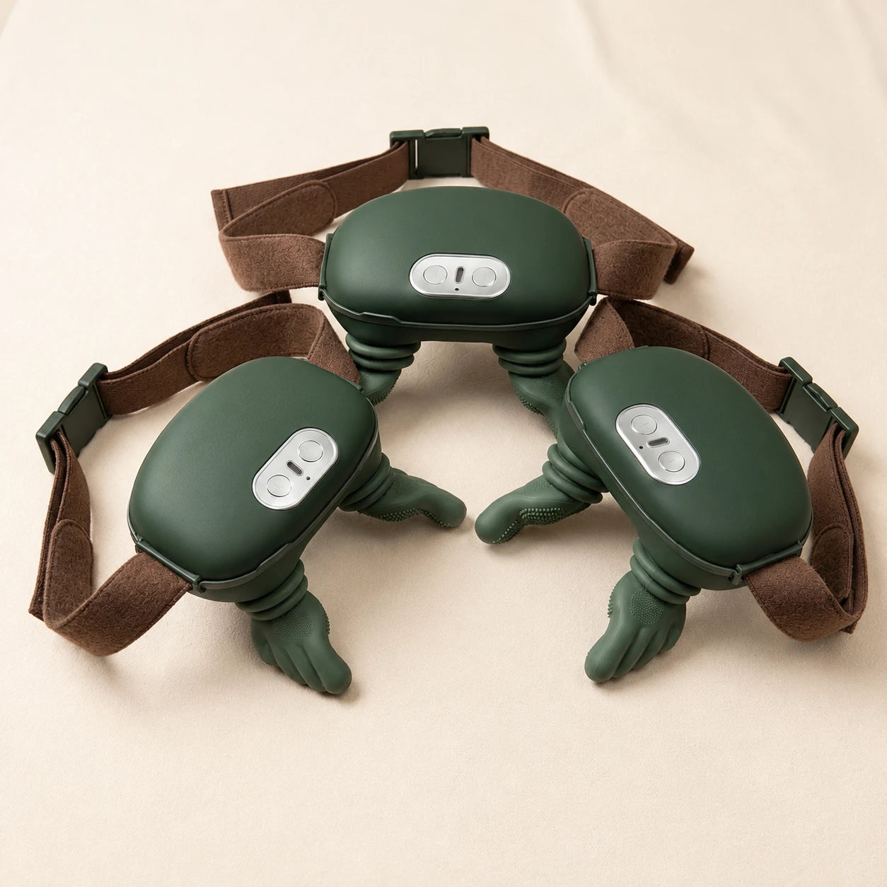 Trois masseurs verts
