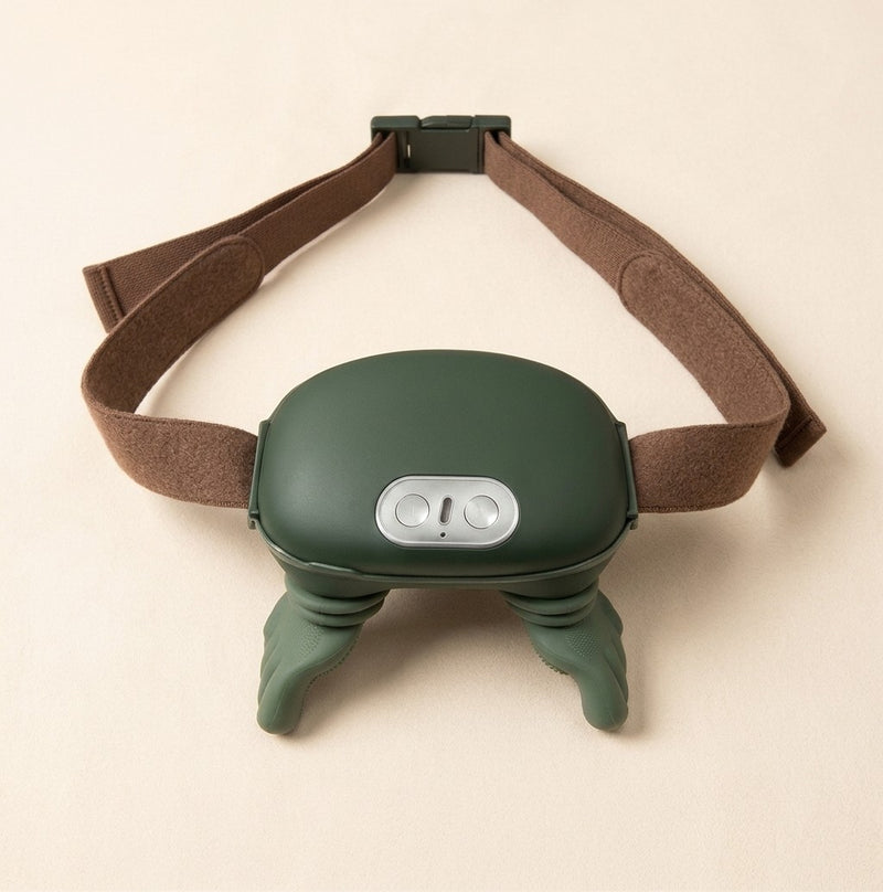 Masseur cou et épaules chauffant Mitaine vert avec sa sangle